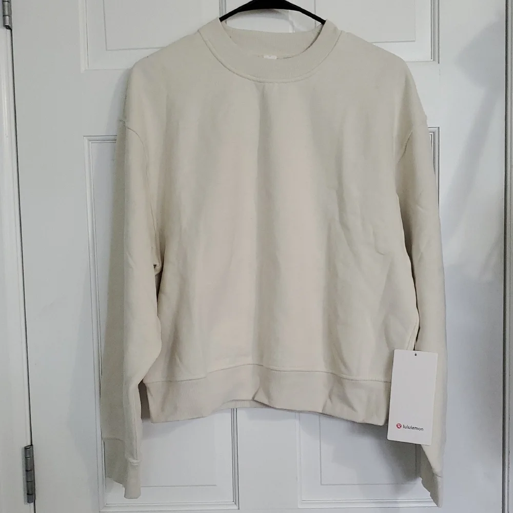 NWT Lululemon Womens Steady State Oversized Crew Sz S Light Ivory